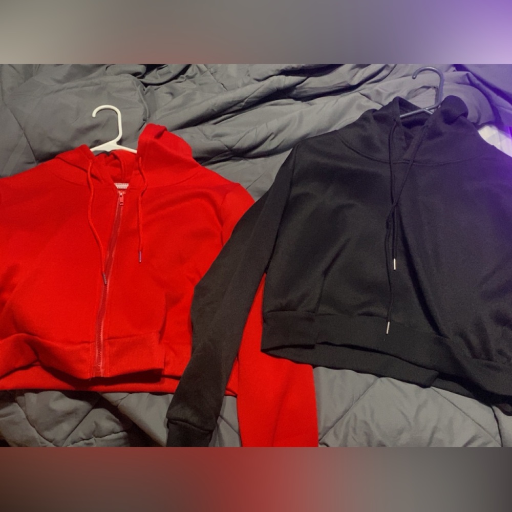Two cropped shein hoodies